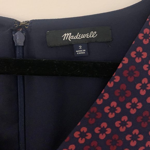 Madewell Purple Floral V-Neck Bell Sleeve Mini Dress - Picture 5 of 6